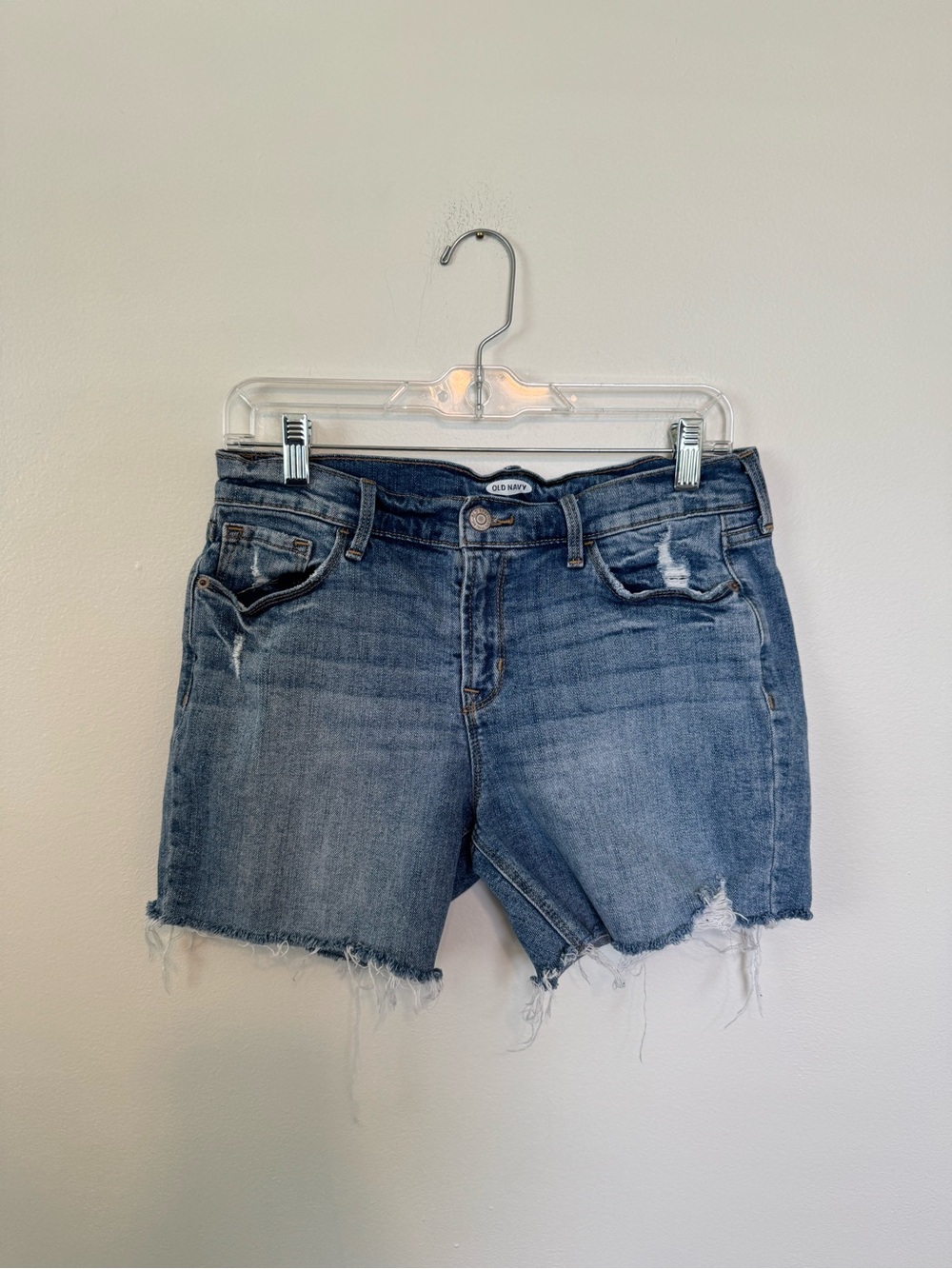 Old Navy Mid-Wash Distressed Denim Cutoff Shorts - size 6